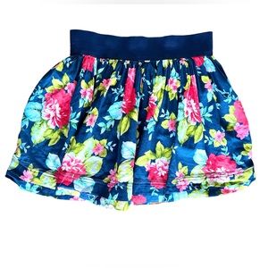 Abercrombie & Fitch Navy Floral Mini Skirt 100% Cotton Size Medium